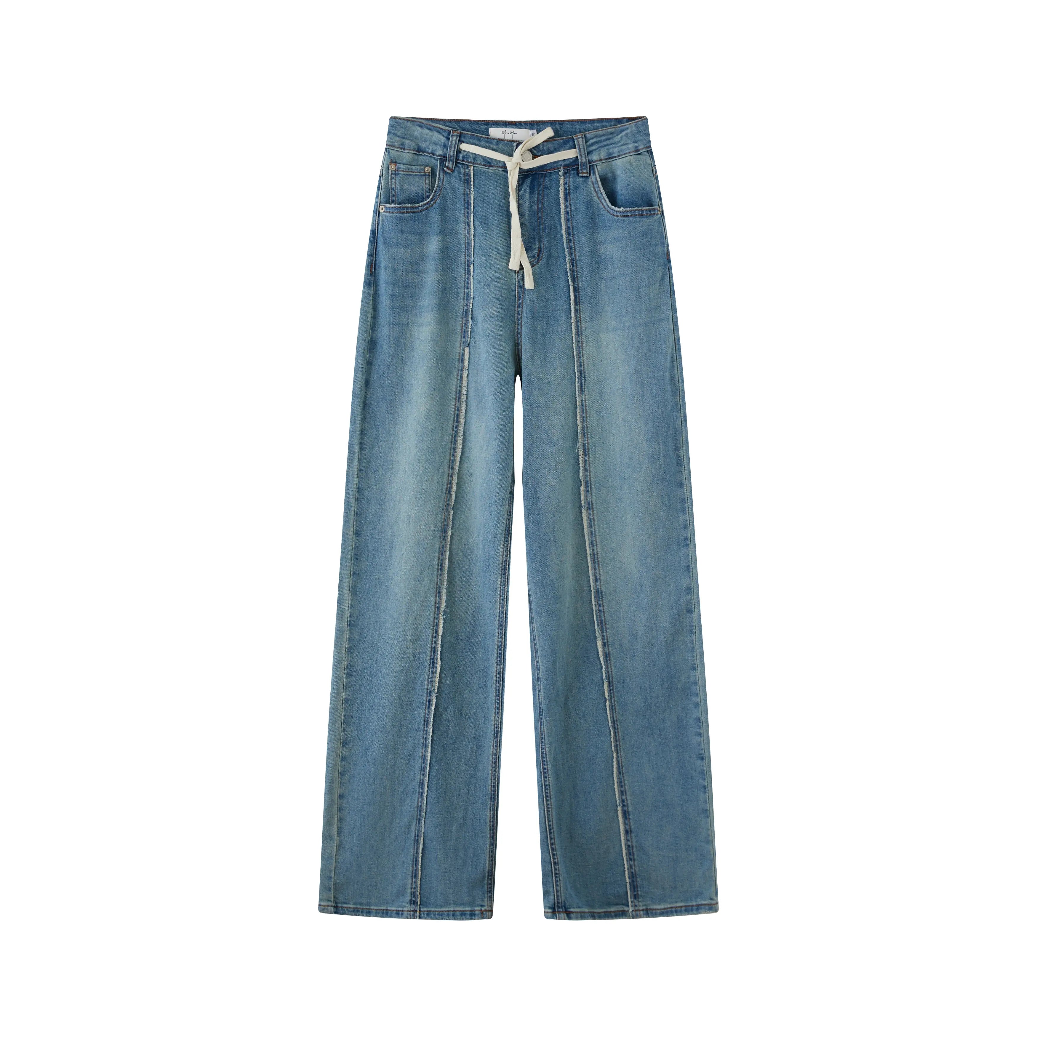 cffvdiz Black,S, Women's Vintage Baggy Wide Leg Jeans Mid