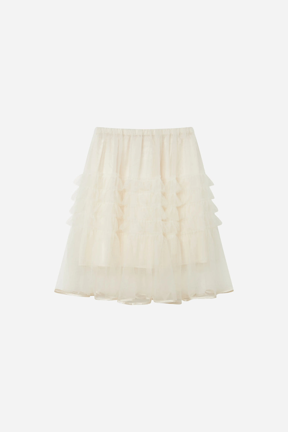 An image of a   10206 Layered Tulle Ruffle Midi Skirt by  Mirra Masa