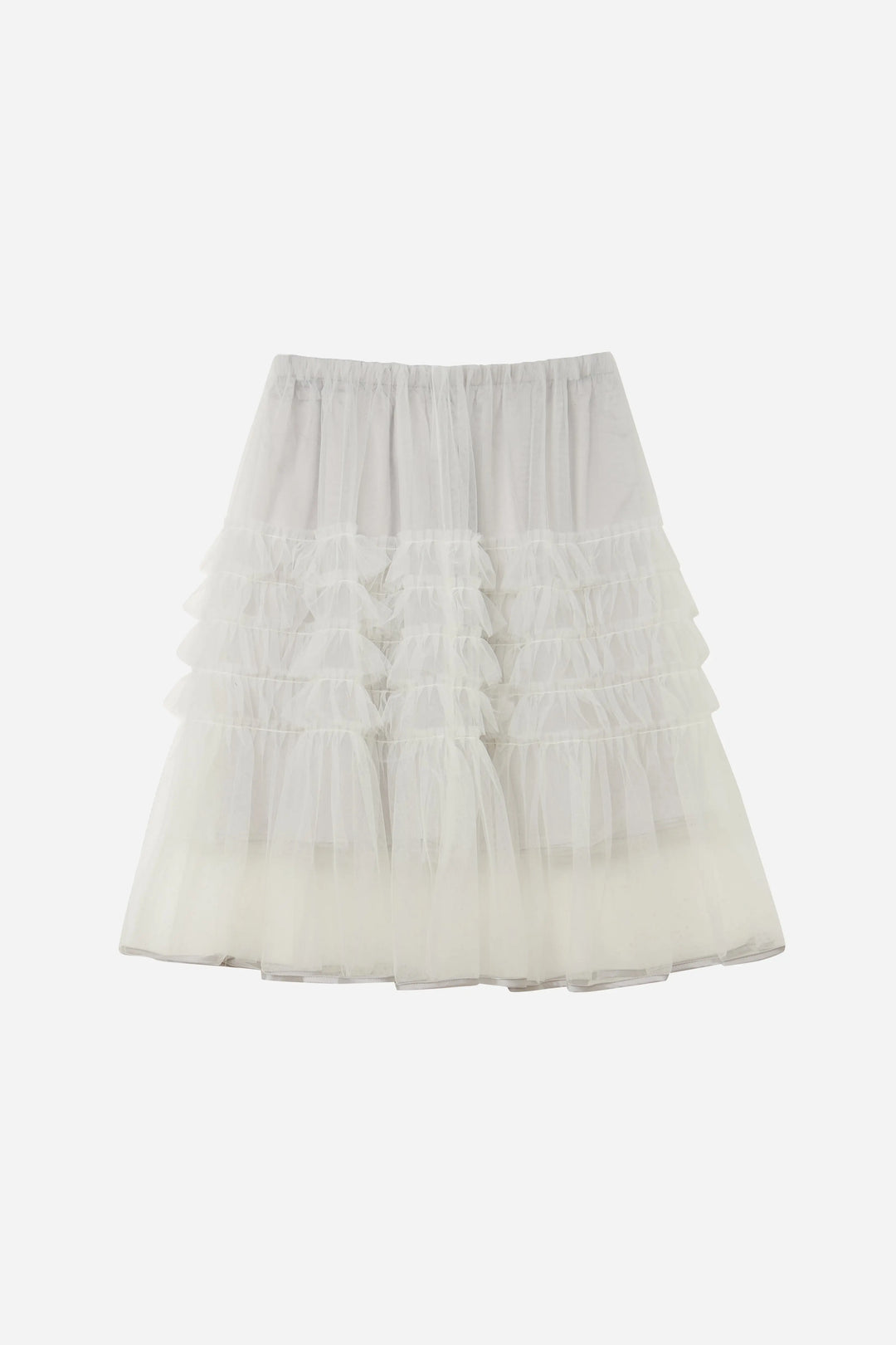 An image of a   10206 Layered Tulle Ruffle Midi Skirt by  Mirra Masa