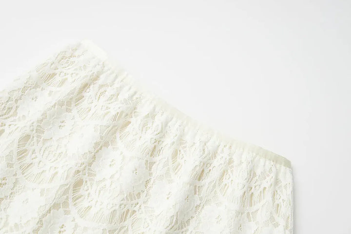 An image of a   10516 Scalloped Lace Midi Skirt by  Mirra Masa