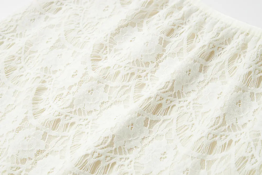 An image of a   10516 Scalloped Lace Midi Skirt by  Mirra Masa