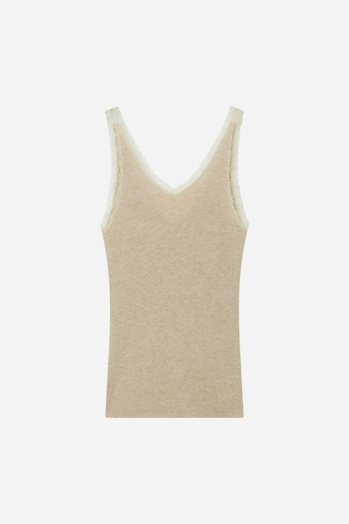 An image of a   10696 Lace-Trim V-Neck Camisole by  Mirra Masa