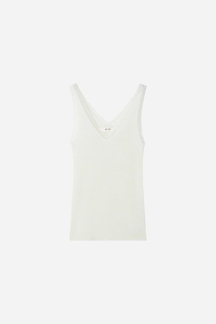 An image of a   10696 Lace-Trim V-Neck Camisole by  Mirra Masa