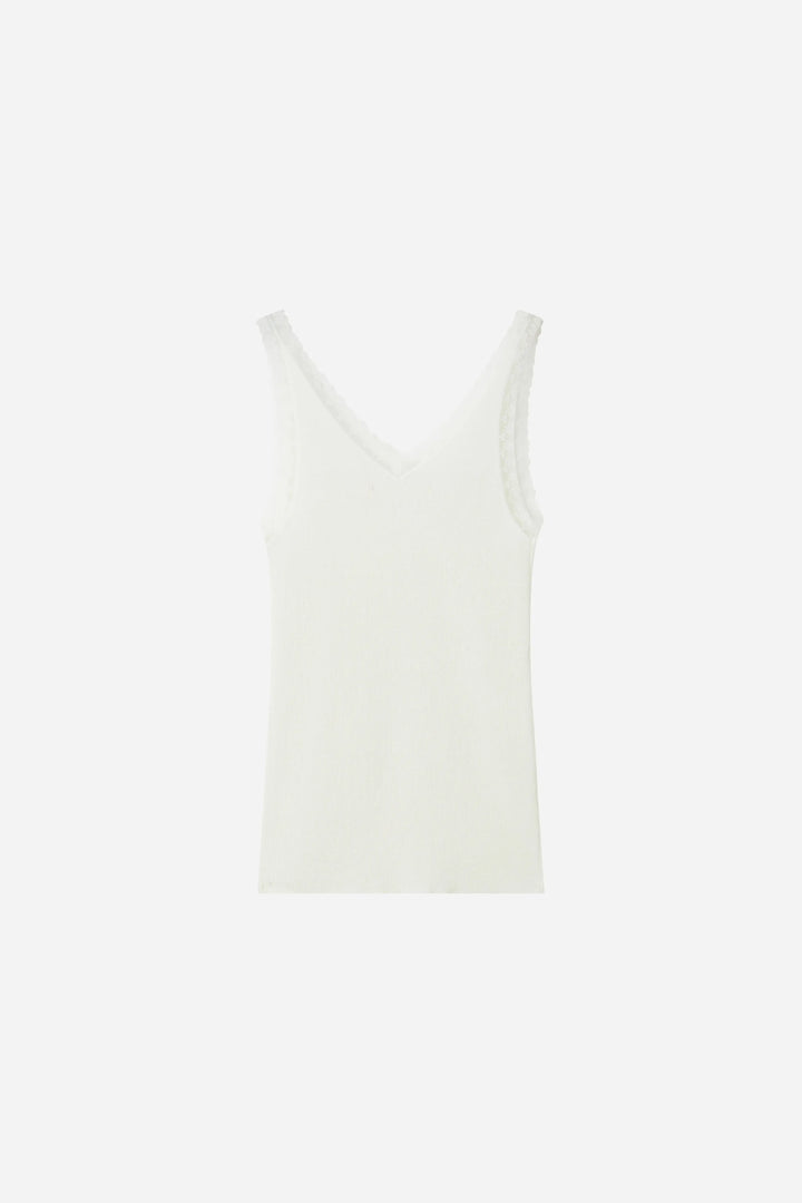 An image of a   10696 Lace-Trim V-Neck Camisole by  Mirra Masa