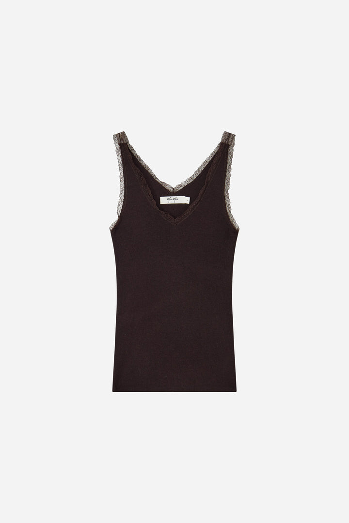 An image of a   10696 Lace-Trim V-Neck Camisole by  Mirra Masa