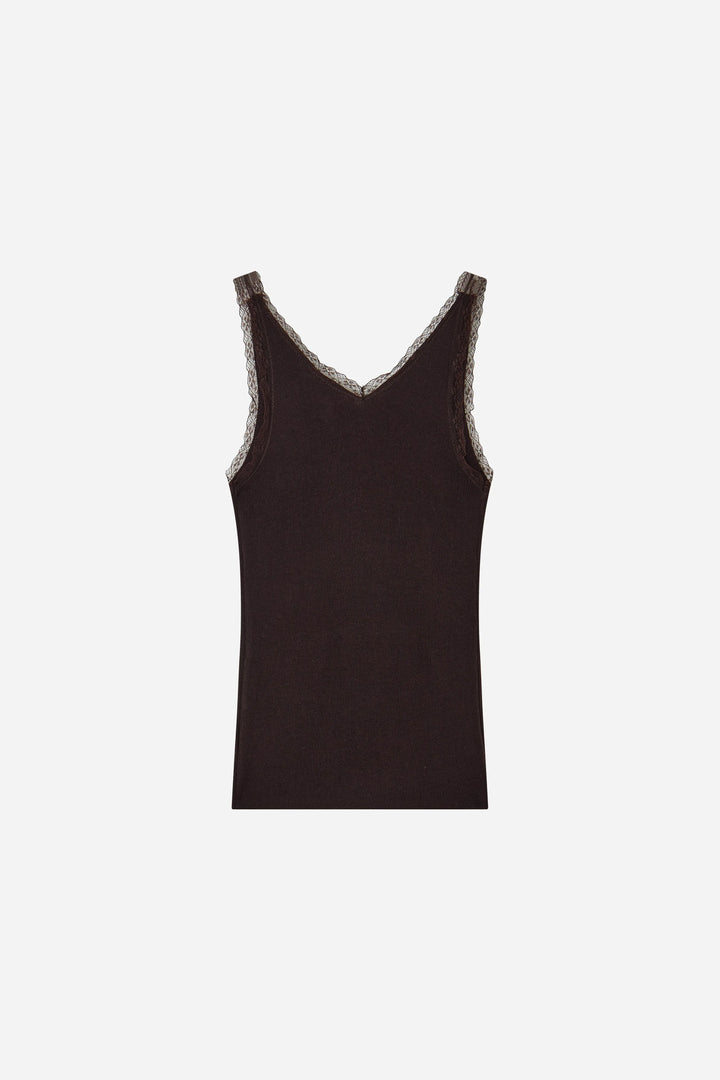 An image of a   10696 Lace-Trim V-Neck Camisole by  Mirra Masa