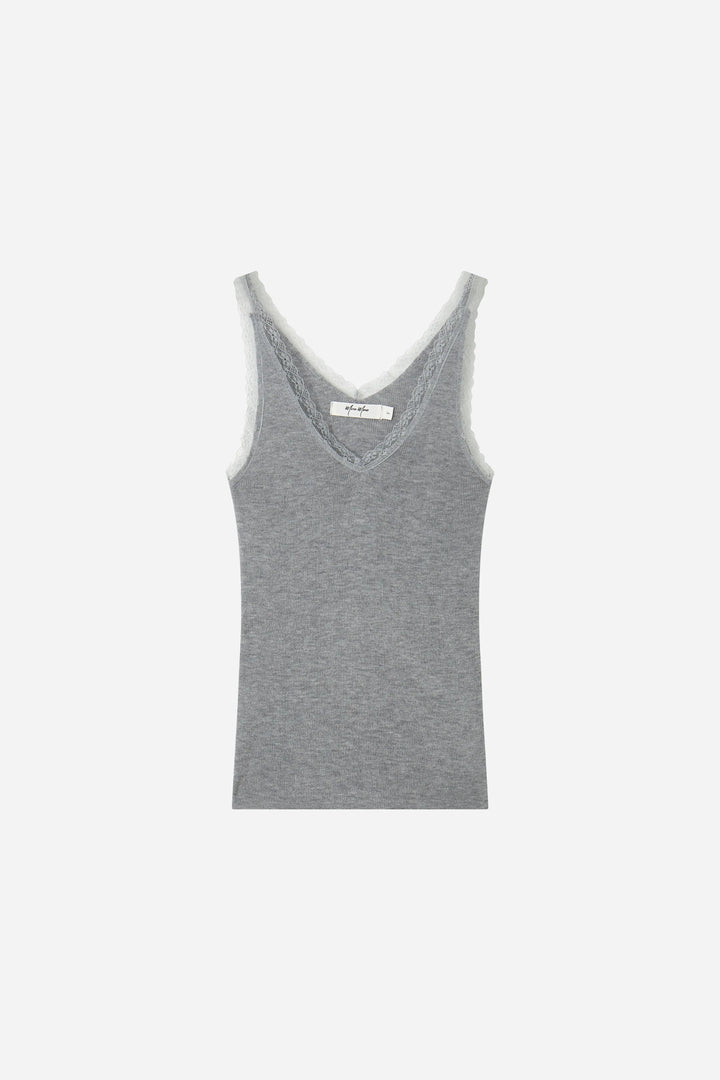 An image of a   10696 Lace-Trim V-Neck Camisole by  Mirra Masa