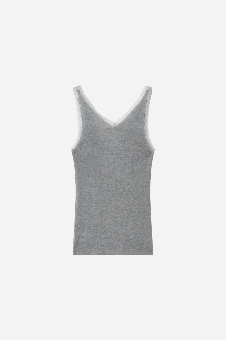 An image of a   10696 Lace-Trim V-Neck Camisole by  Mirra Masa