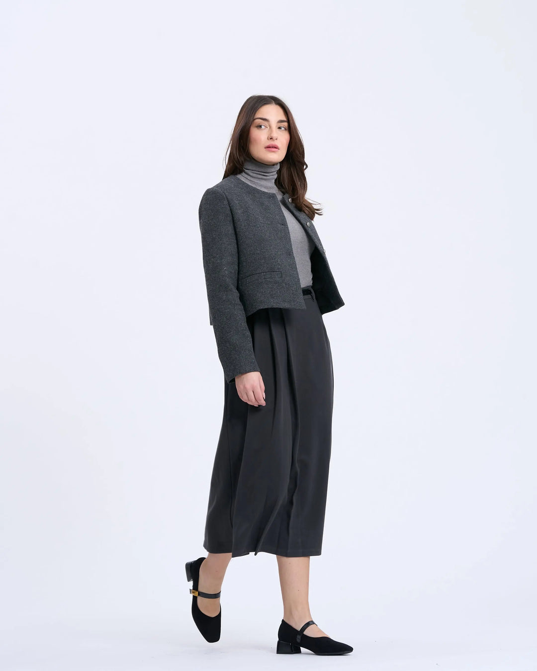 An image of a  Black / 40(9) 1091 Mono Strap Heels by  Mirra Masa