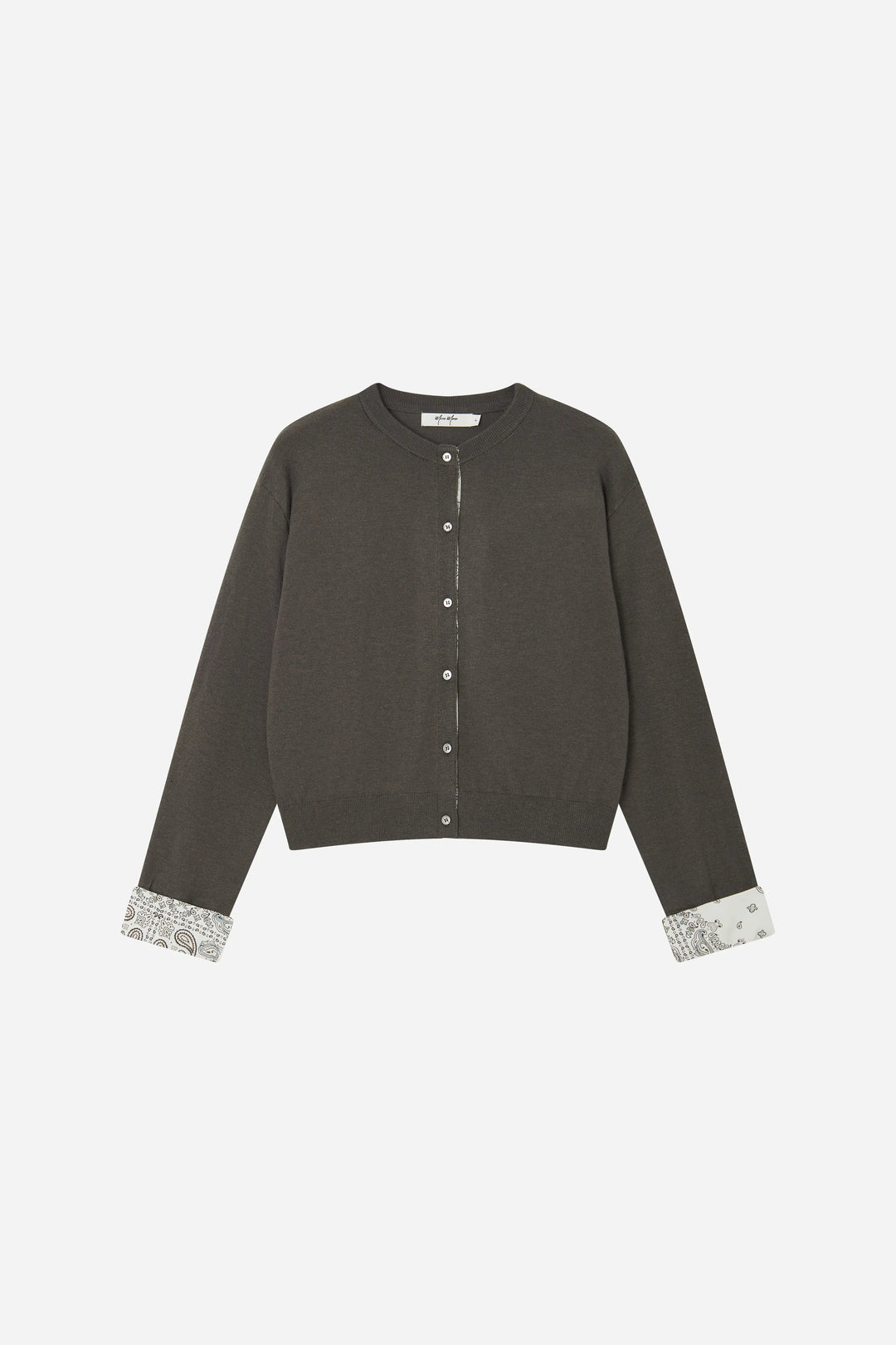 An image of a   11010 Contrast Cuff Cardigan by  Mirra Masa