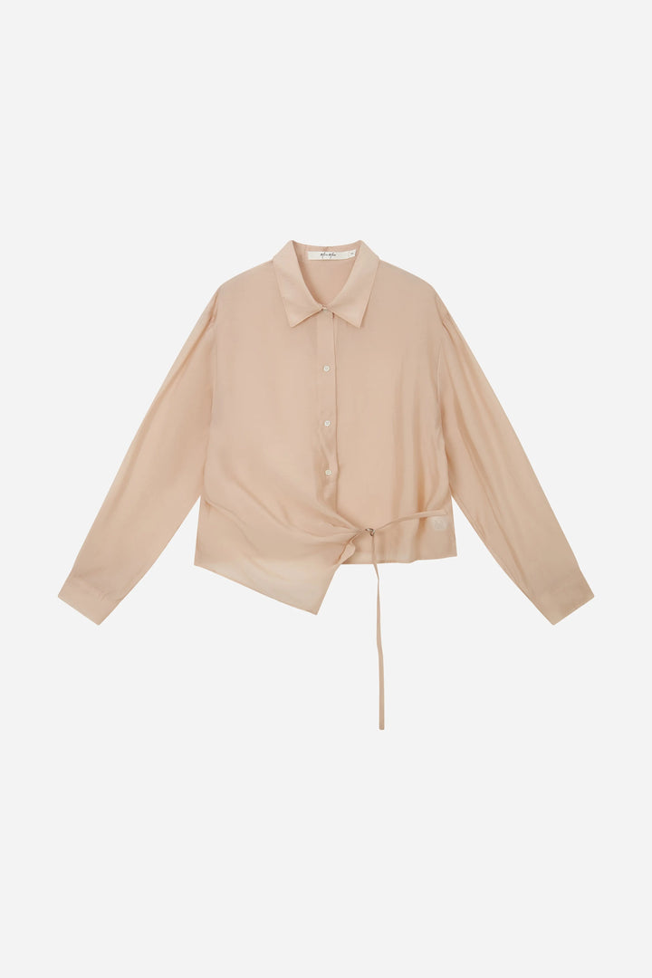 An image of a   11044 Side-Tie Button-Down Shirt by  Mirra Masa