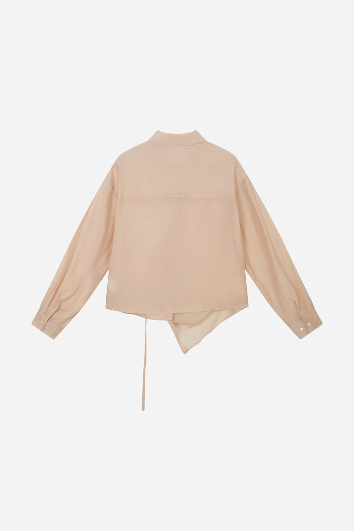 An image of a   11044 Side-Tie Button-Down Shirt by  Mirra Masa