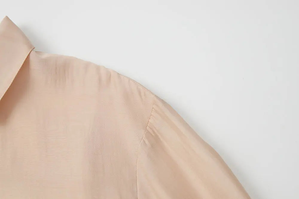 An image of a   11044 Side-Tie Button-Down Shirt by  Mirra Masa