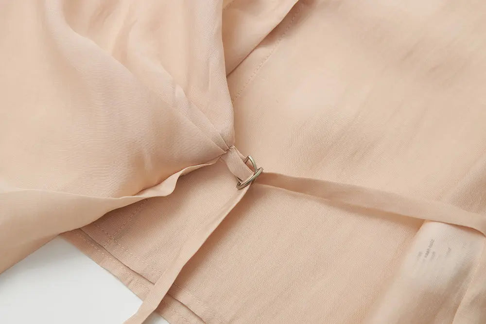 An image of a   11044 Side-Tie Button-Down Shirt by  Mirra Masa
