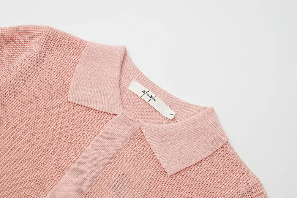 An image of a   11113 Short Sleeve Knit Polo by  Mirra Masa
