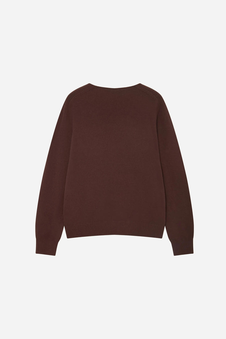 An image of a   11175 Essential Long Sleeve V-Neck Knit Top by  Mirra Masa
