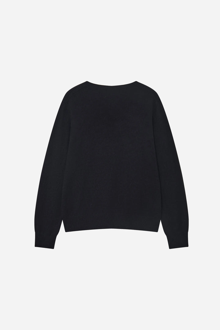 An image of a   11175 Essential Long Sleeve V-Neck Knit Top by  Mirra Masa