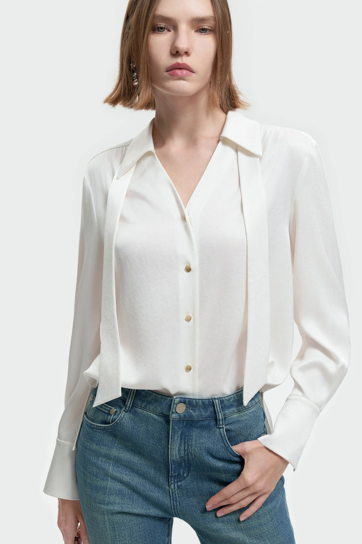 An image of a   11222 The Parisian Silk-Touch Shirt by  Mirra Masa
