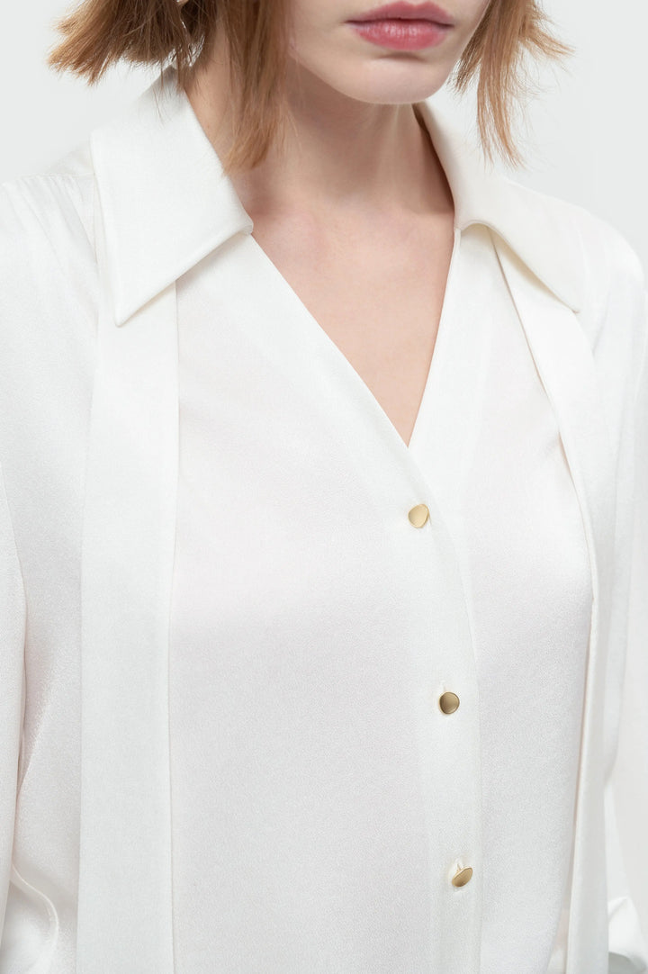 An image of a   11222 The Parisian Silk-Touch Shirt by  Mirra Masa