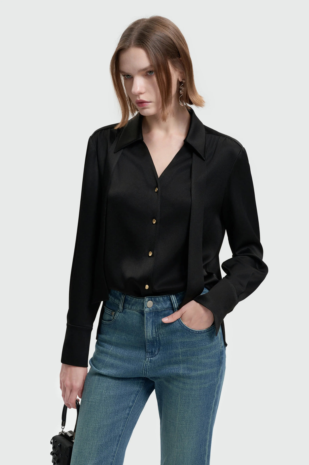 An image of a   11222 The Parisian Silk-Touch Shirt by  Mirra Masa