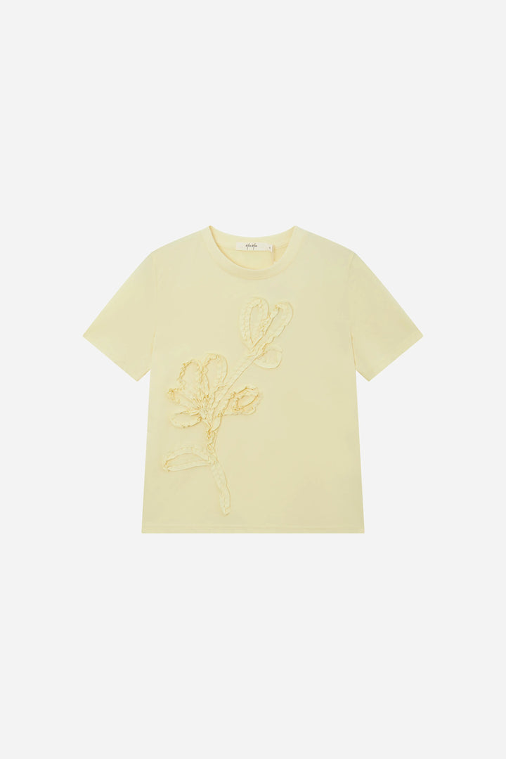 An image of a   11231 Floral Appliqué T-Shirt by  Mirra Masa