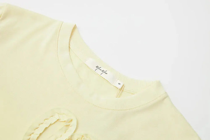 An image of a   11231 Floral Appliqué T-Shirt by  Mirra Masa