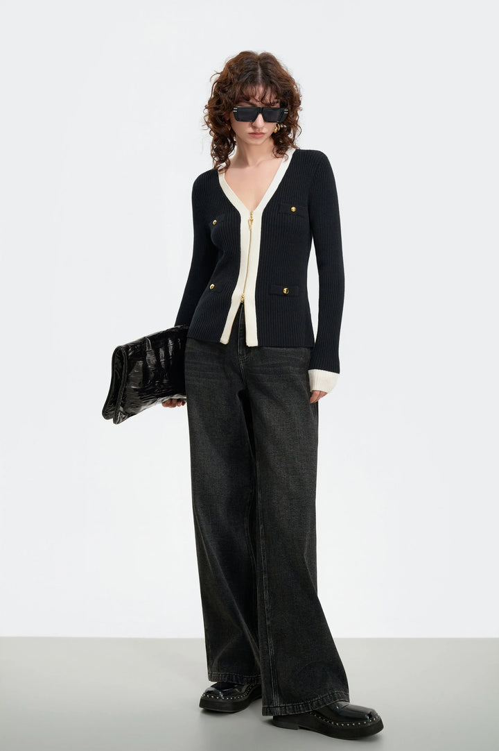 An image of a   11270 Luxe Merino Wool Cardigan by  Mirra Masa