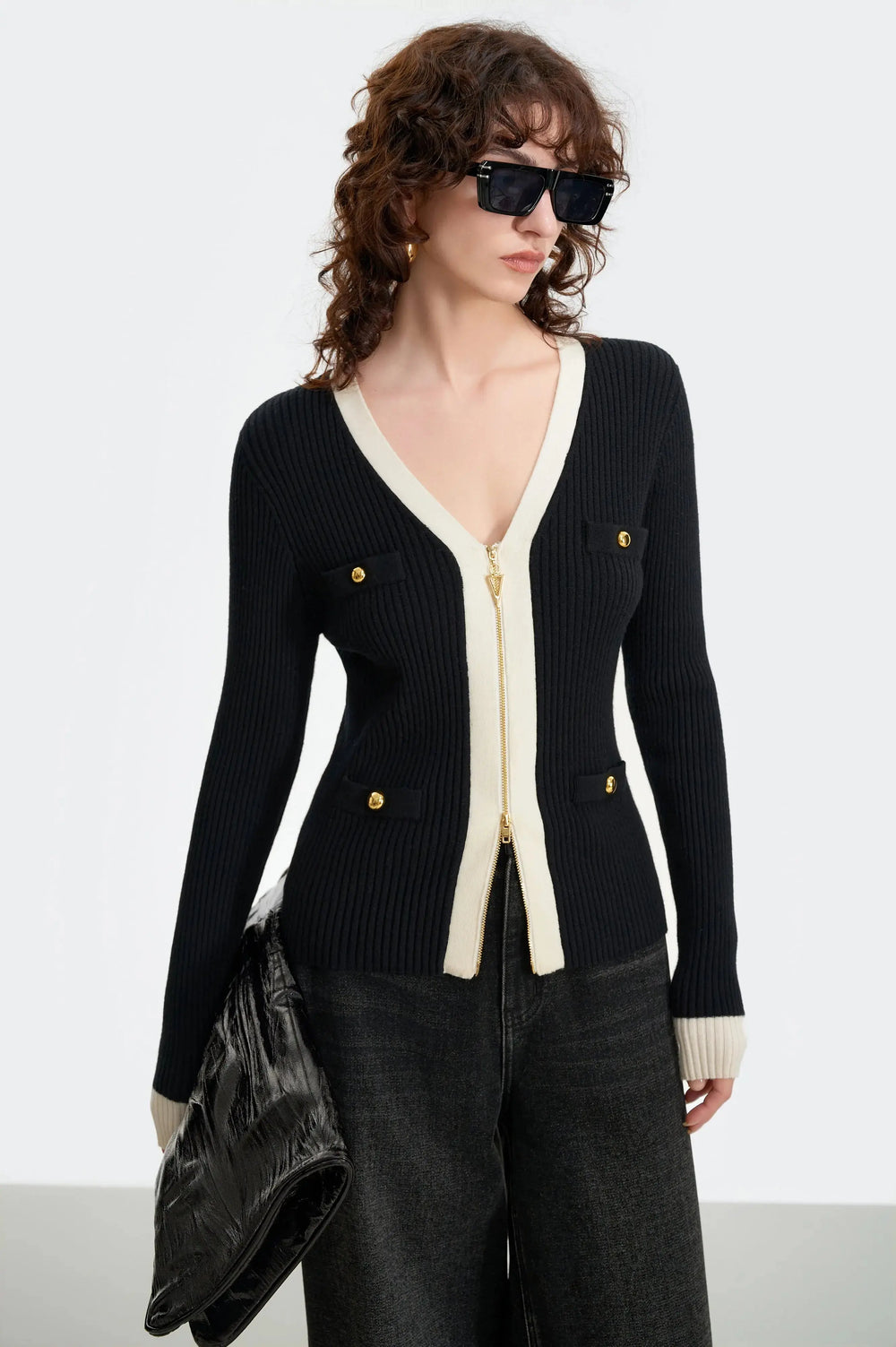 An image of a   11270 Luxe Merino Wool Cardigan by  Mirra Masa