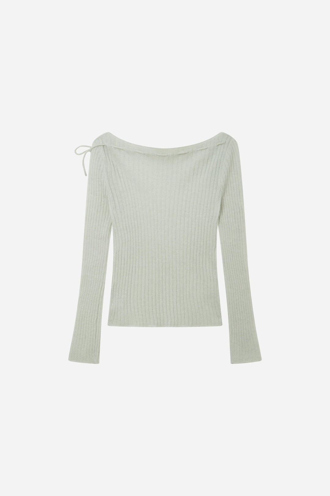 An image of a   11280 Ribbed Off-Shoulder Tie Knit by  Mirra Masa