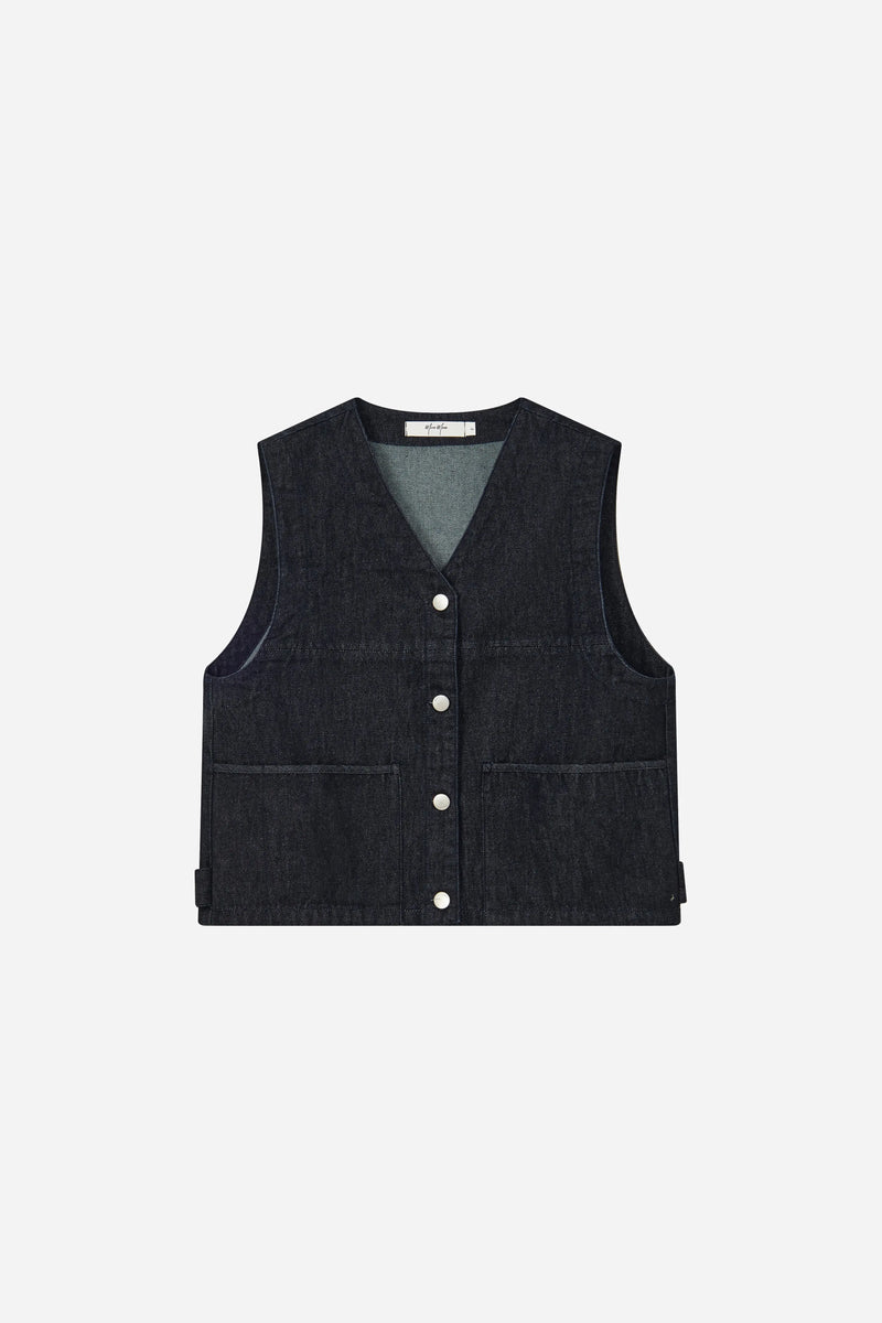 11344 Button-Front Denim Vest