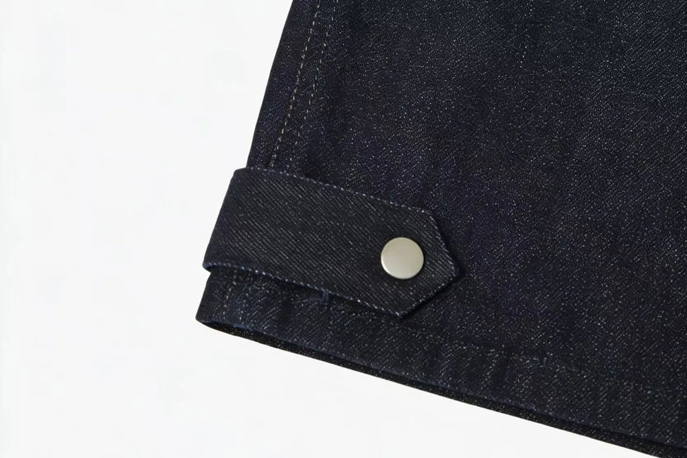An image of a   11344 Button-Front Denim Vest by  Mirra Masa