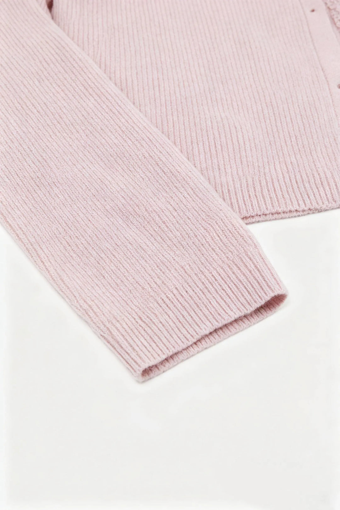 An image of a   11354 Lace-Trim Knit Cardigan Set by  Mirra Masa