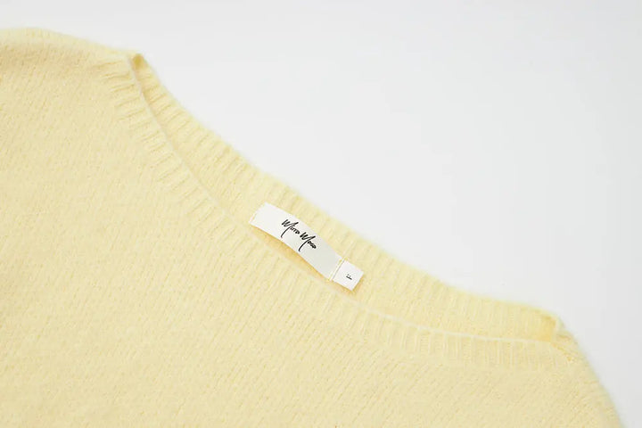 An image of a   11422 Round-Neck Off Shoulder Sweater by  Mirra Masa