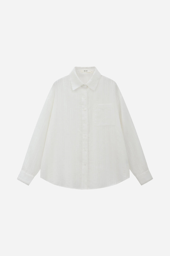 An image of a   11475 Textured Cotton Button-Down Shirt by  Mirra Masa