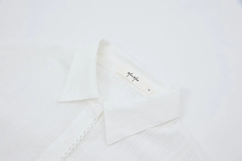 An image of a   11475 Textured Cotton Button-Down Shirt by  Mirra Masa