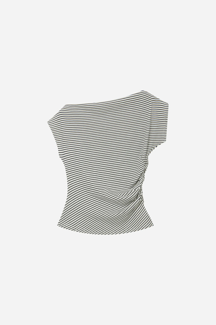 An image of a   11491 Ruched Cap Sleeve Top by  Mirra Masa