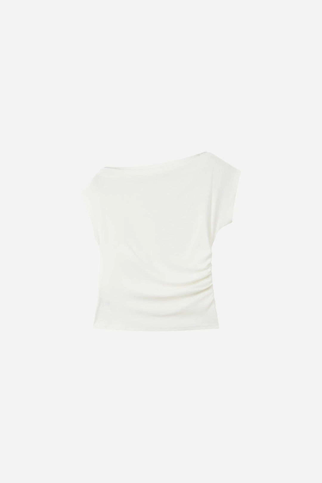 An image of a   11491 Ruched Cap Sleeve Top by  Mirra Masa