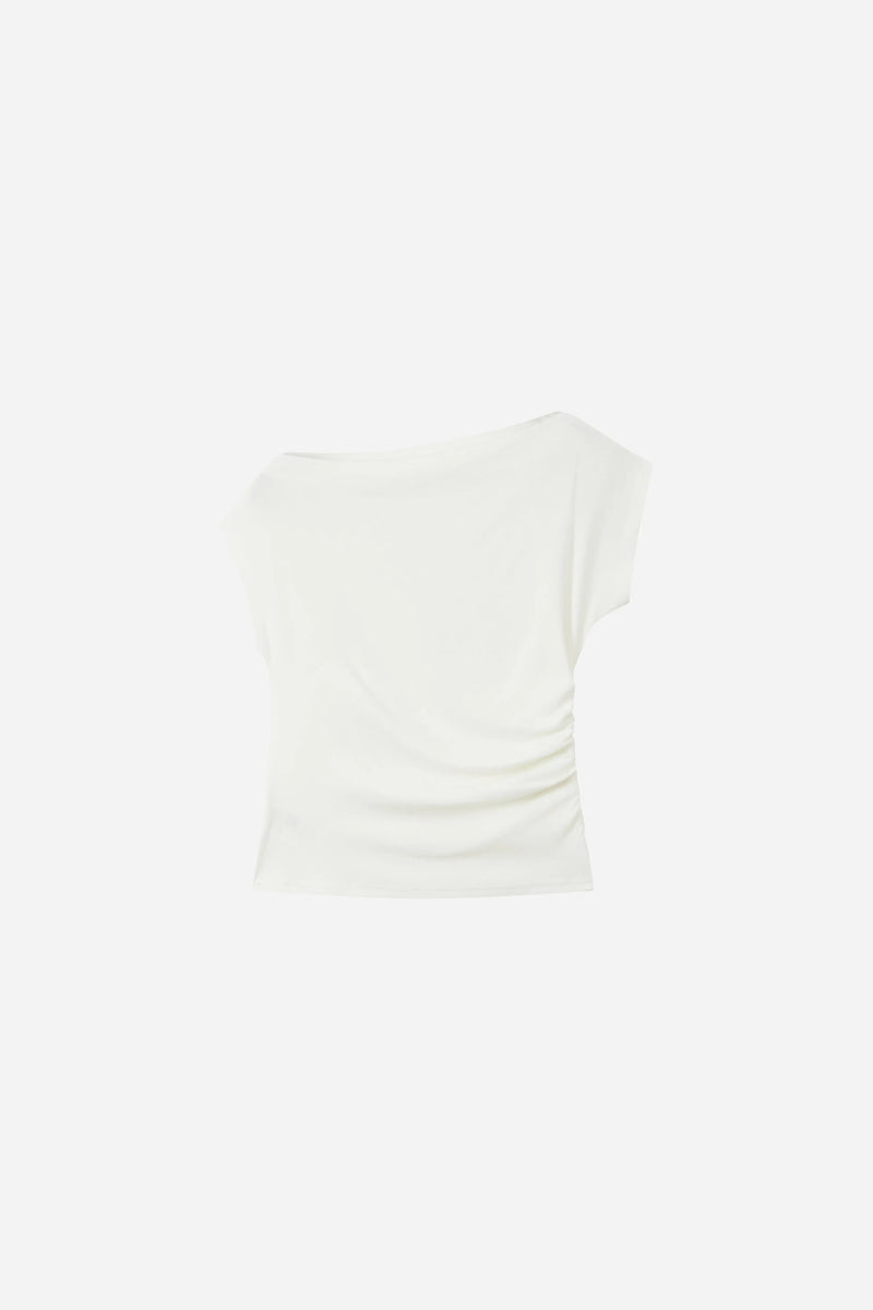 11491 Ruched Cap Sleeve Top