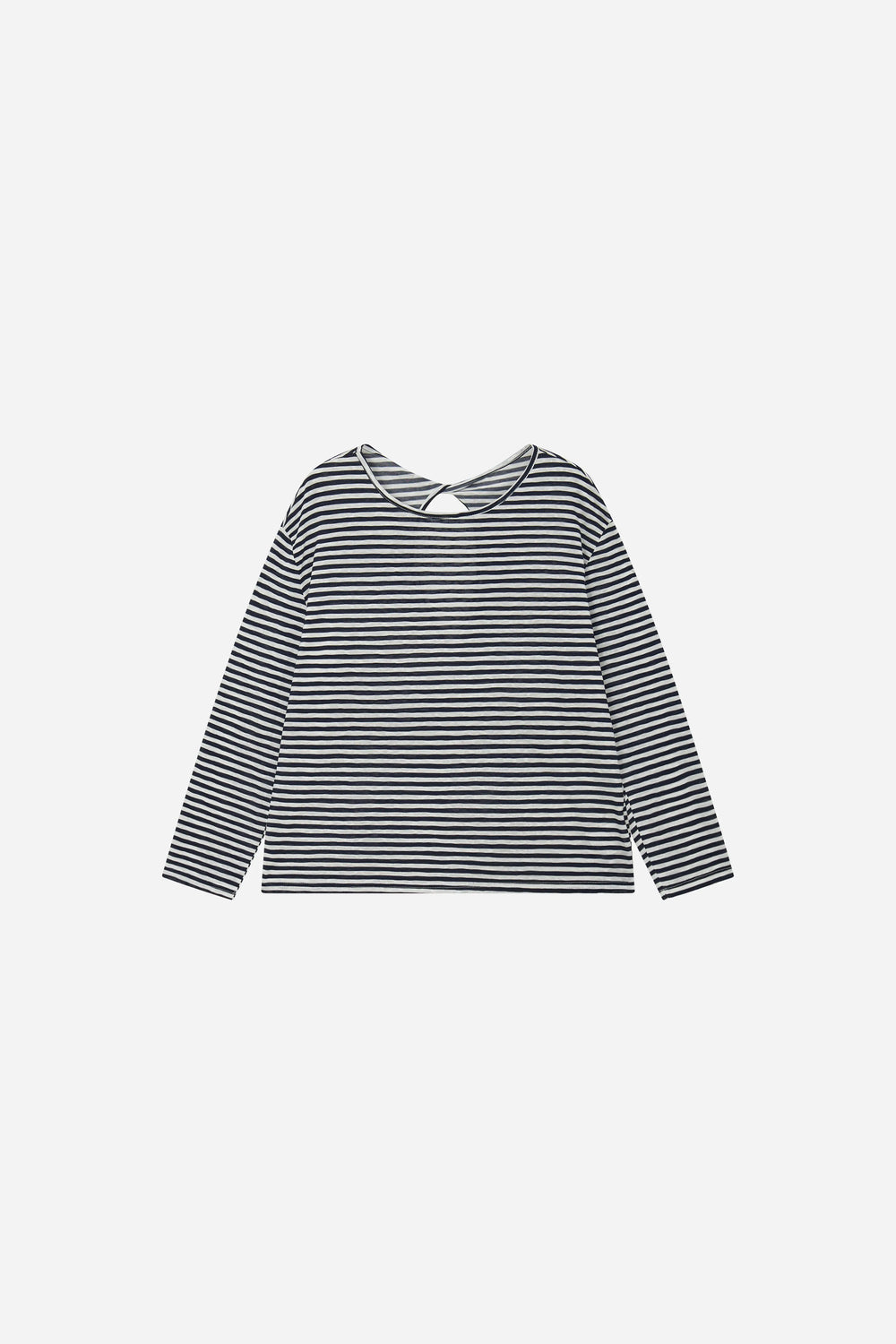 An image of a   11522 Striped Cutout-Back Top by  Mirra Masa