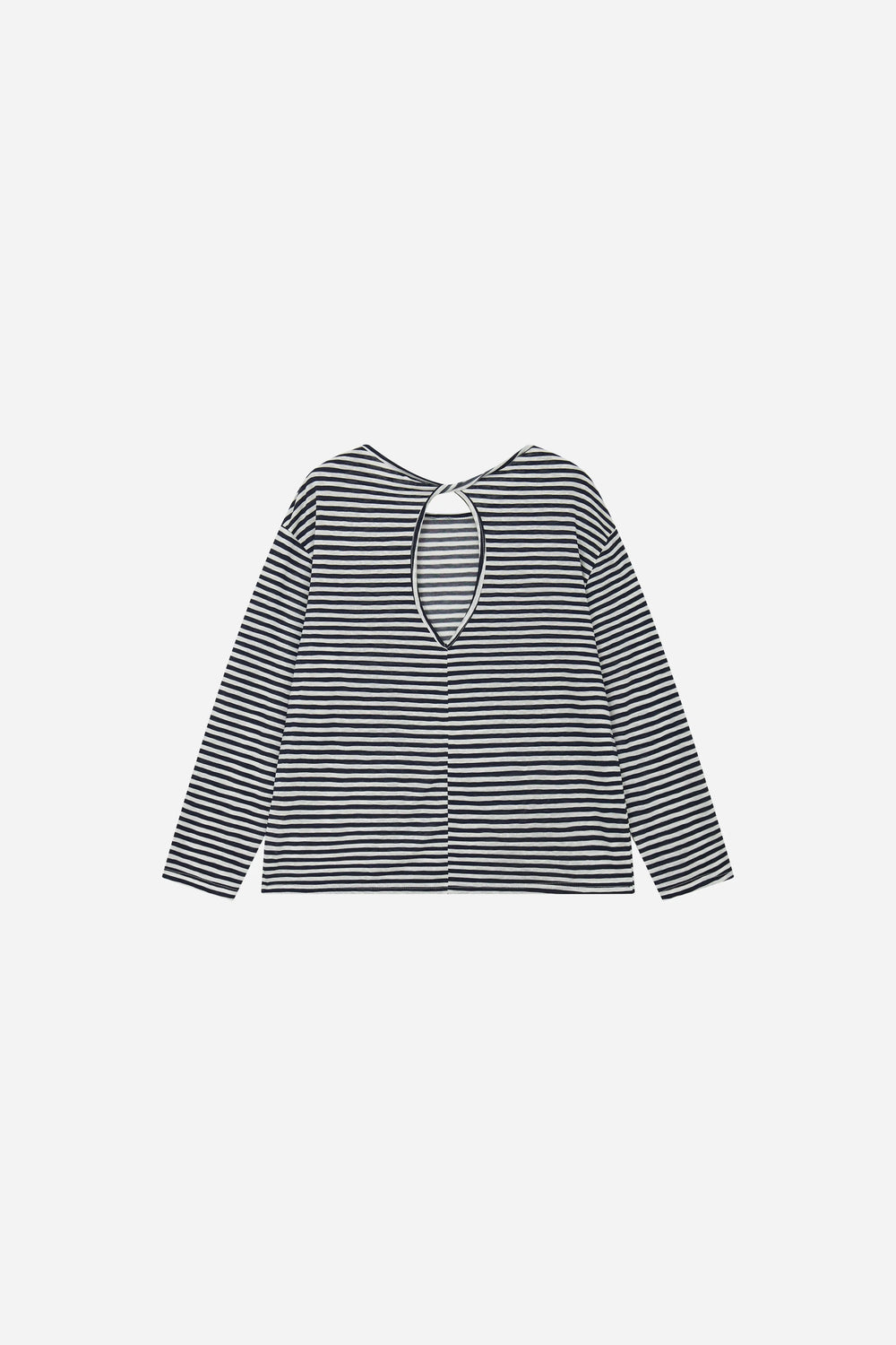 An image of a   11522 Striped Cutout-Back Top by  Mirra Masa