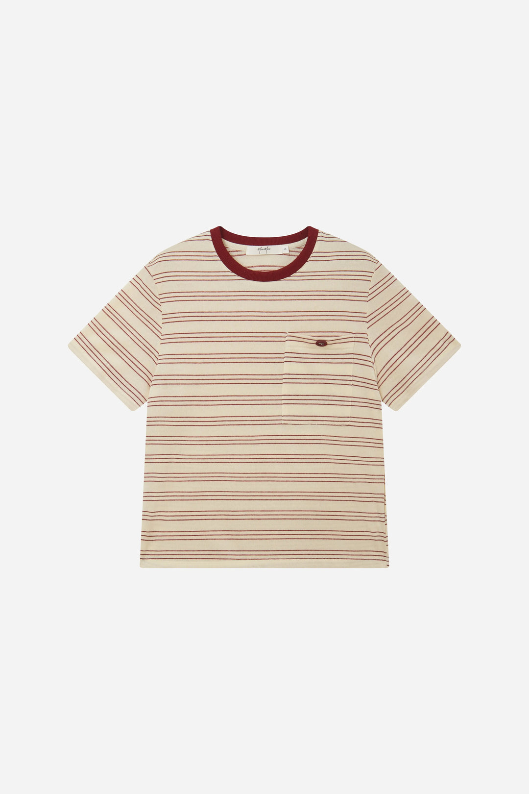 An image of a   11559 Striped Cotton Blend Ringer Tee by  Mirra Masa