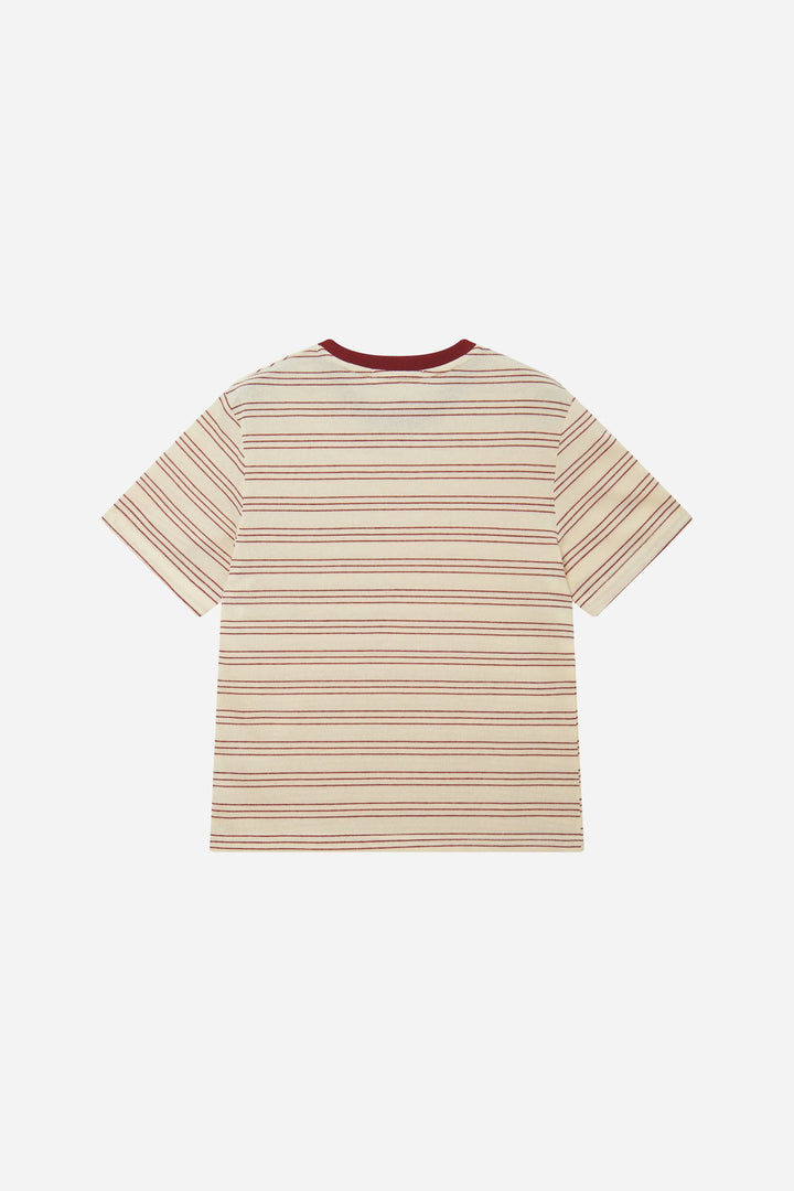 An image of a   11559 Striped Cotton Blend Ringer Tee by  Mirra Masa