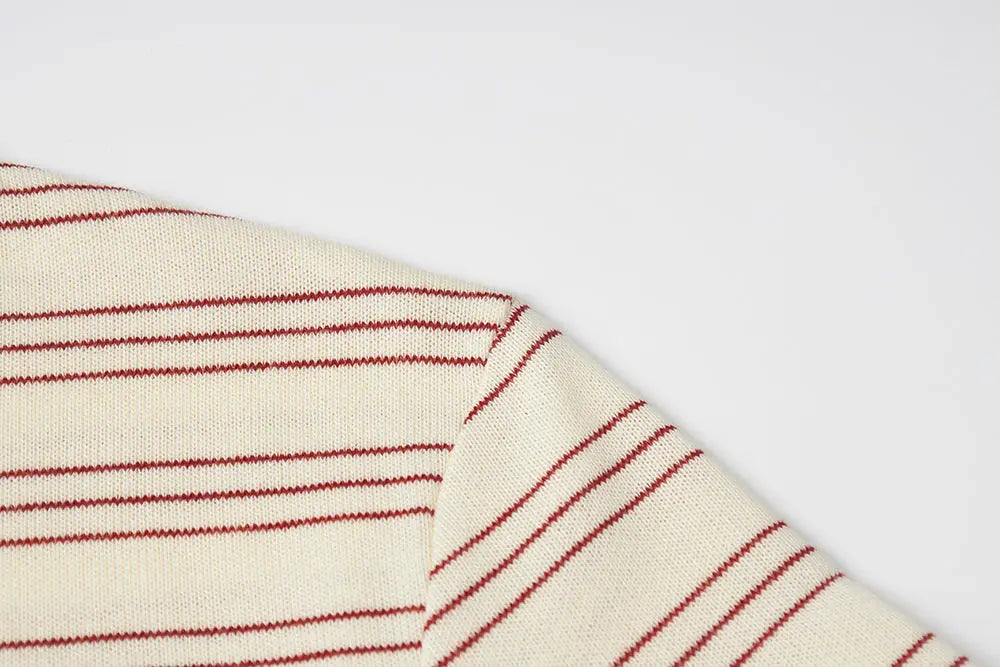 An image of a   11559 Striped Cotton Blend Ringer Tee by  Mirra Masa