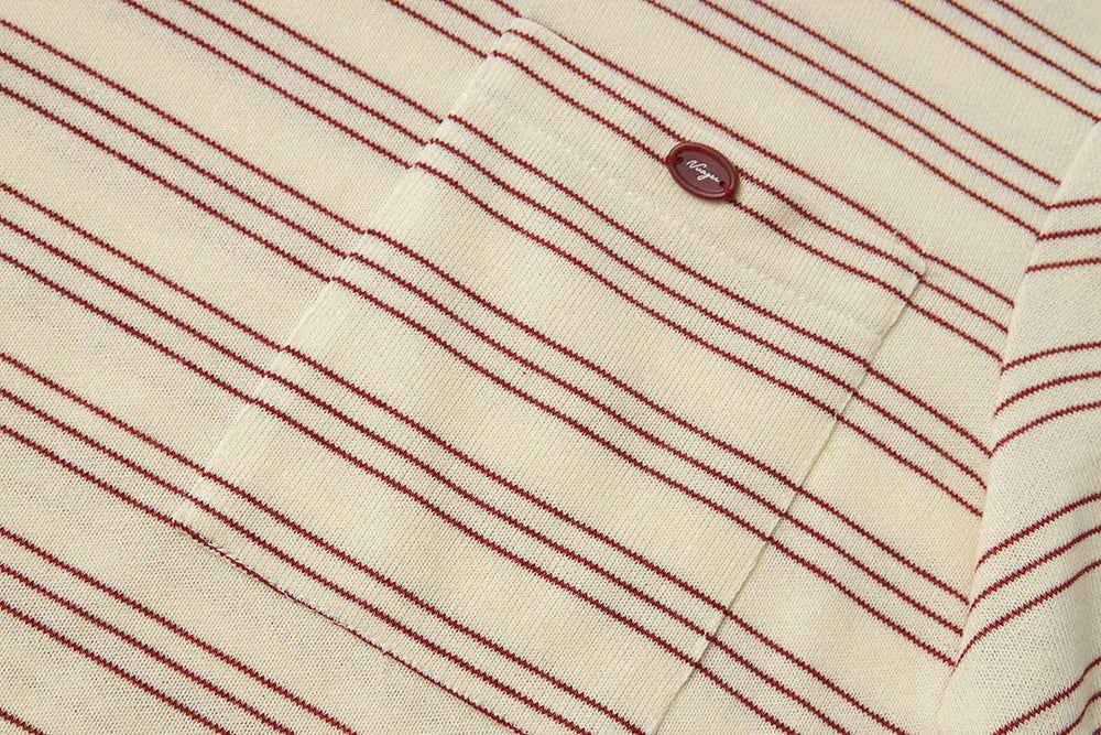 An image of a   11559 Striped Cotton Blend Ringer Tee by  Mirra Masa