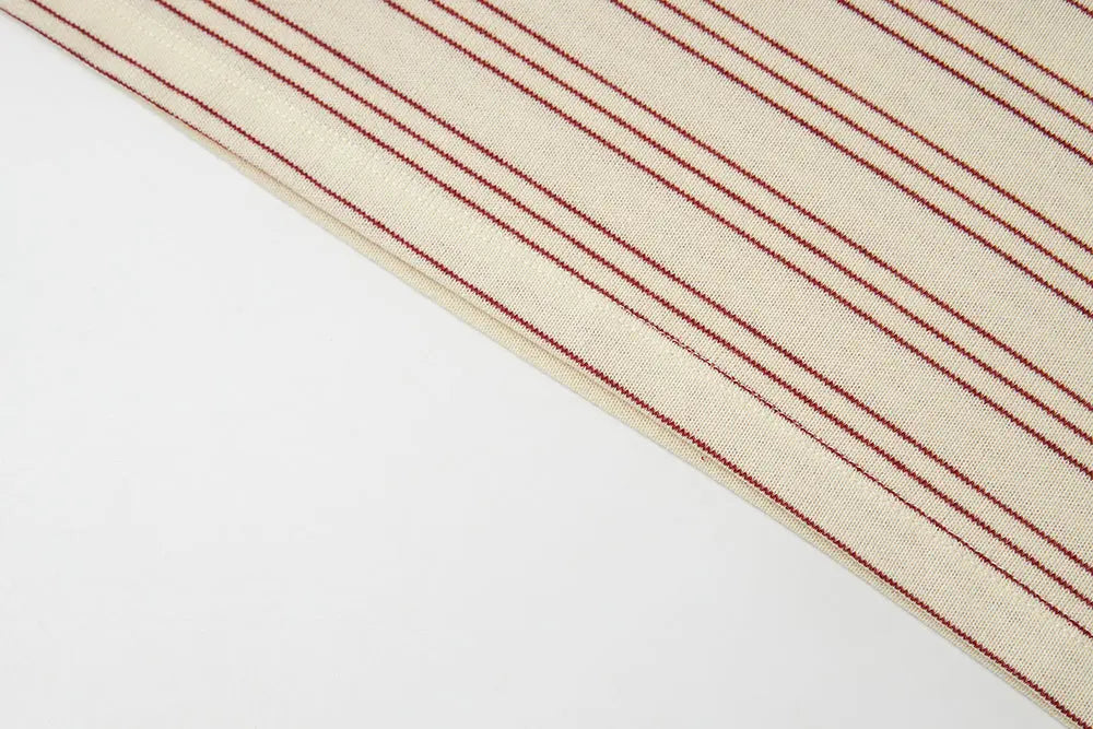 An image of a   11559 Striped Cotton Blend Ringer Tee by  Mirra Masa