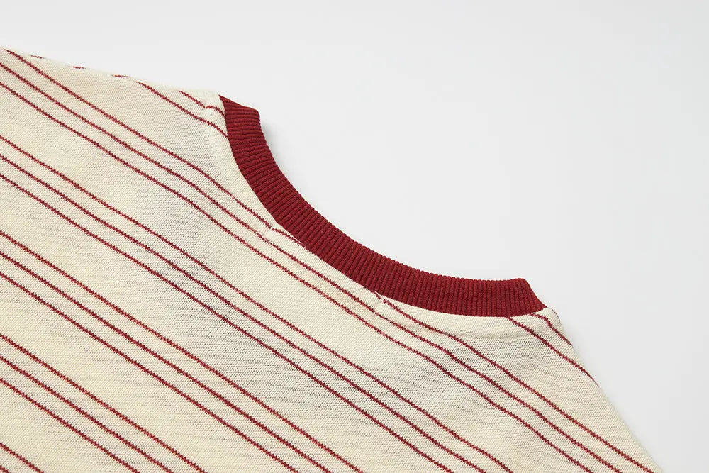 An image of a   11559 Striped Cotton Blend Ringer Tee by  Mirra Masa