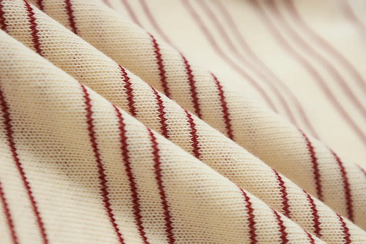 An image of a   11559 Striped Cotton Blend Ringer Tee by  Mirra Masa