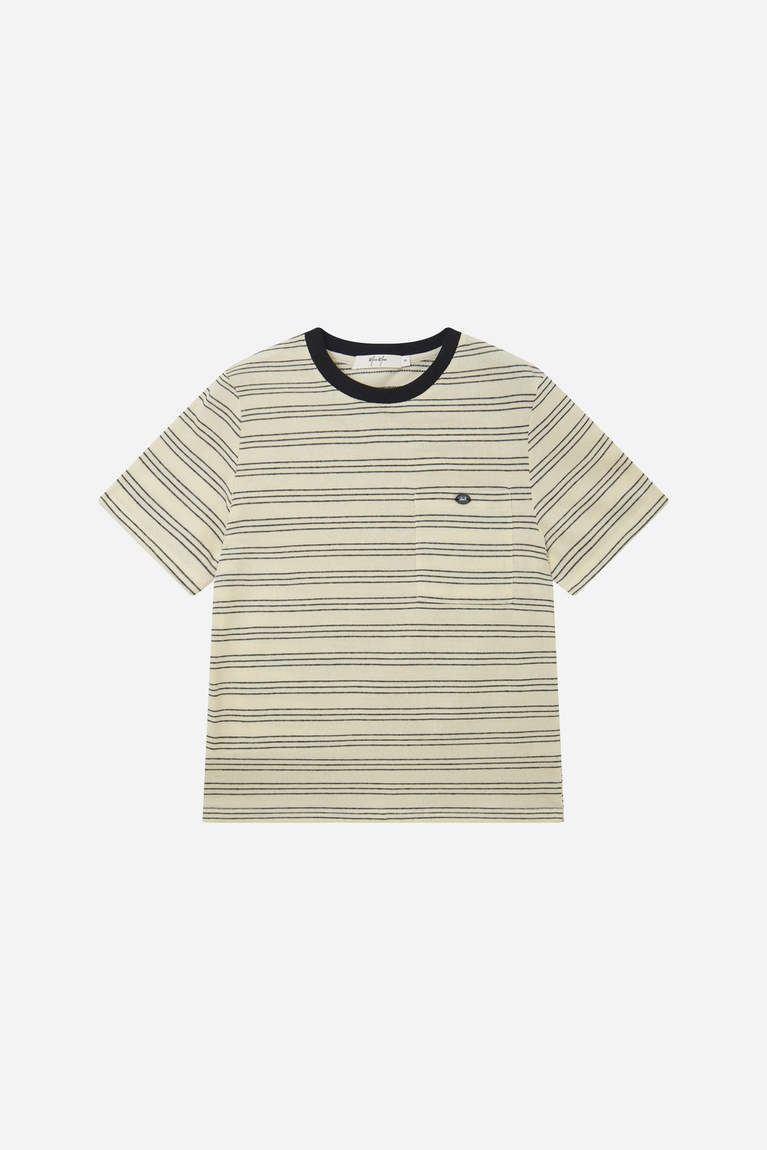 An image of a   11559 Striped Cotton Blend Ringer Tee by  Mirra Masa