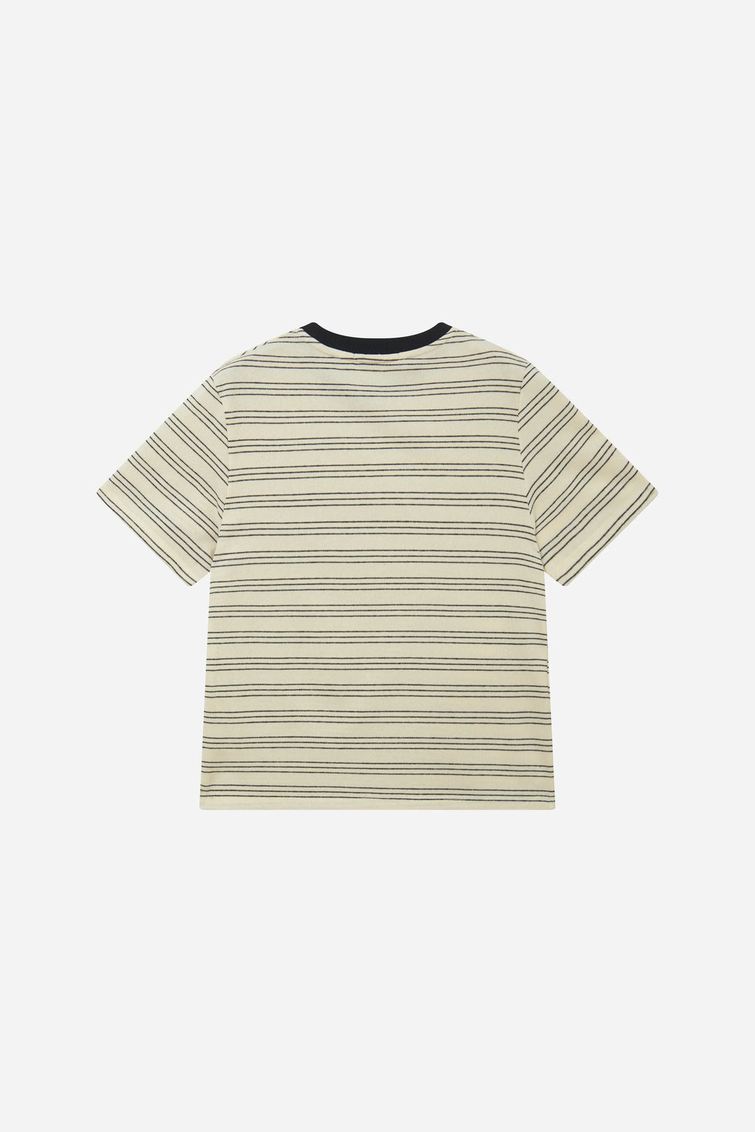 An image of a   11559 Striped Cotton Blend Ringer Tee by  Mirra Masa