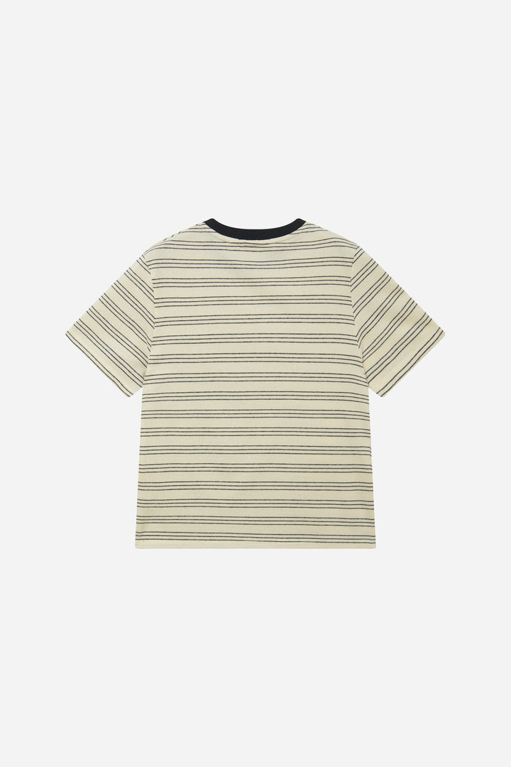 An image of a   11559 Striped Cotton Blend Ringer Tee by  Mirra Masa